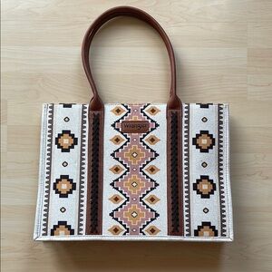 Wrangler Aztec Pattern Tote Bag - Brown and Beige